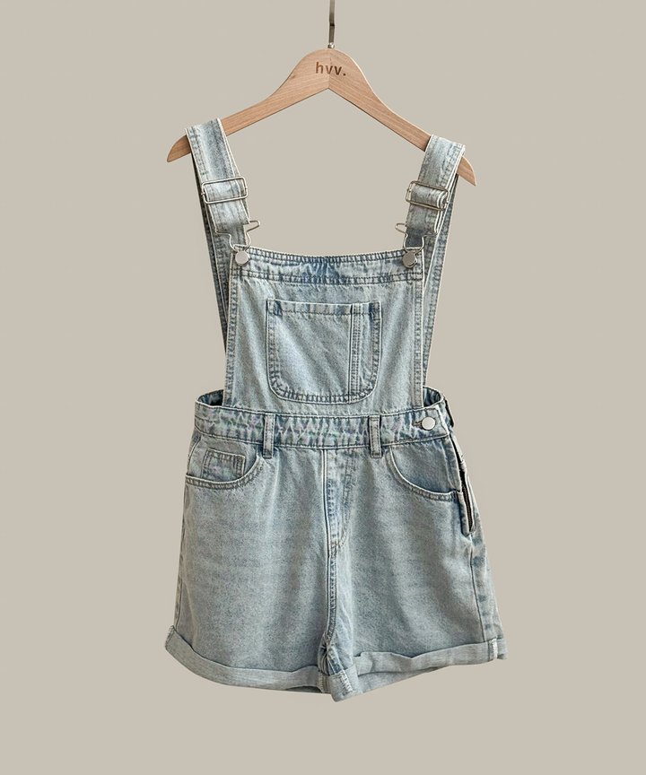 Pippa Denim Overalls - Light Wash