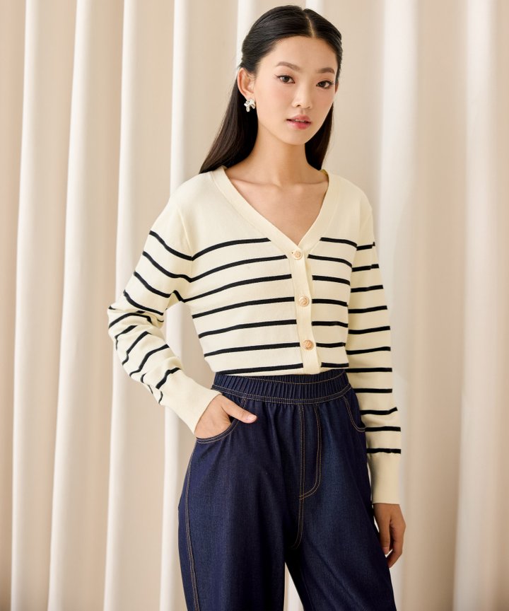 Taylor Striped Knit Cardigan