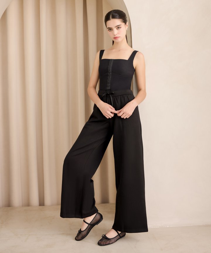Avenue Drawstring Trousers - Black