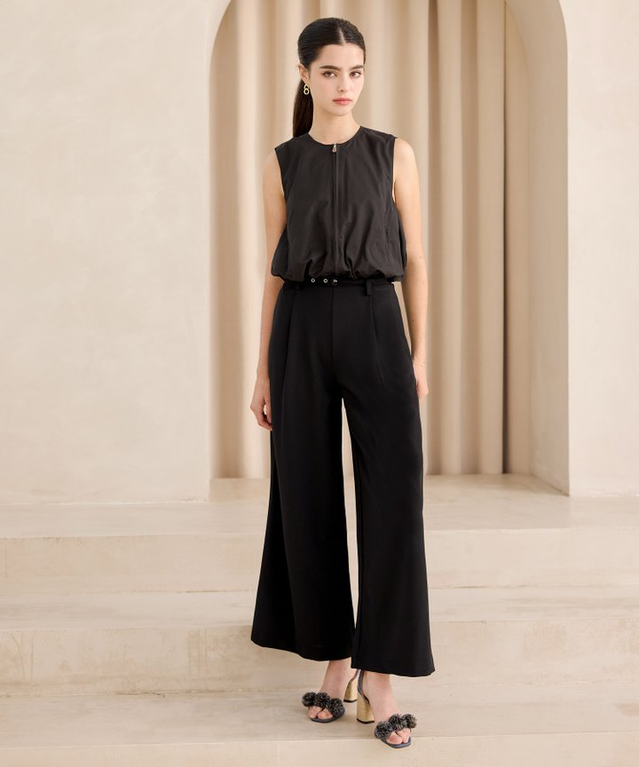 Carmine Belted Pants - Black
