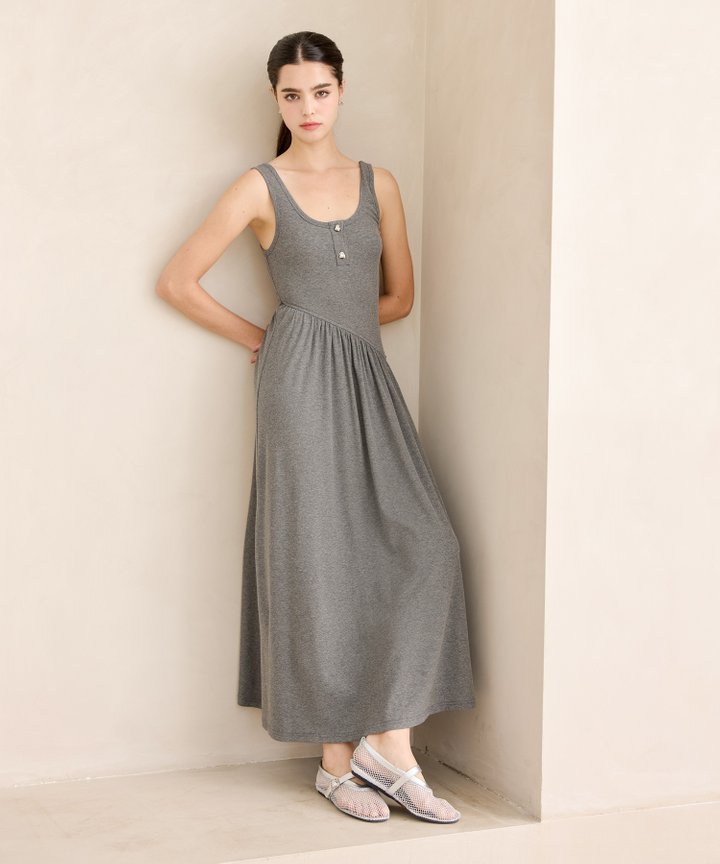 Cierra Asymmetrical Midaxi - Dark Grey