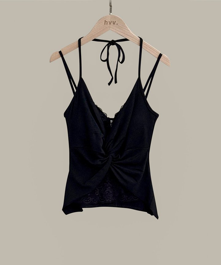 Kimora Ruched Halter Top - Black