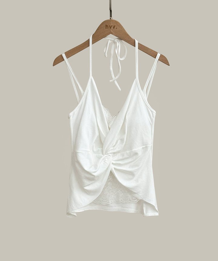 Kimora Ruched Halter Top - White