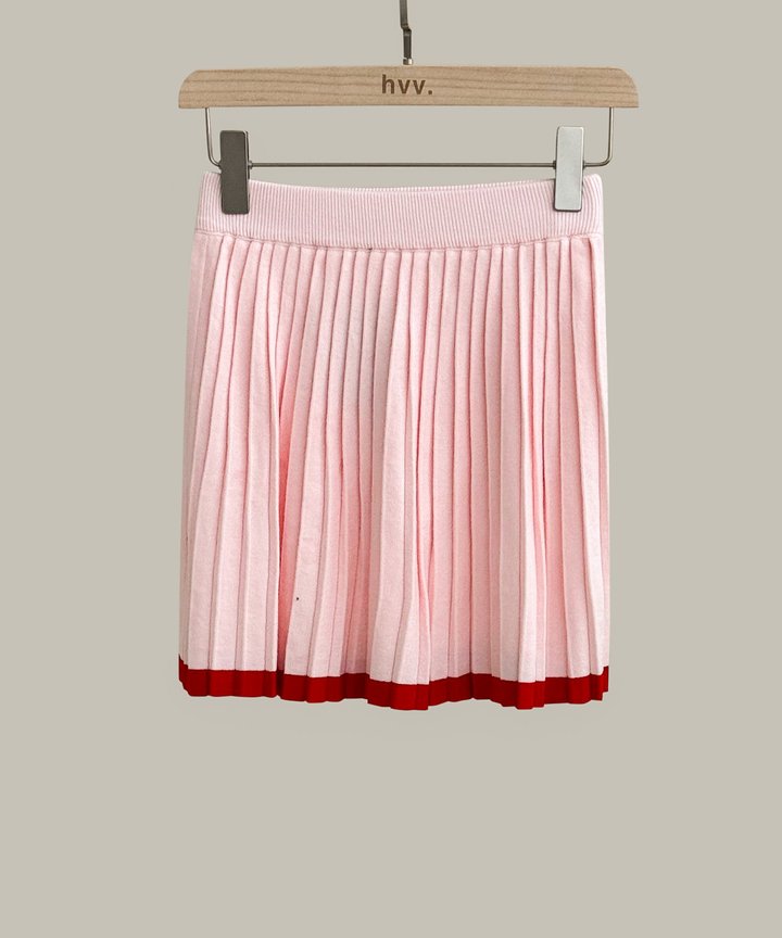*PO* Lexi Contrast Pleated Skirt - Pink