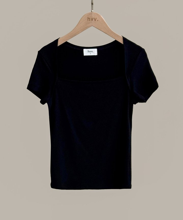 Milly Trapeze Neckline Top - Black