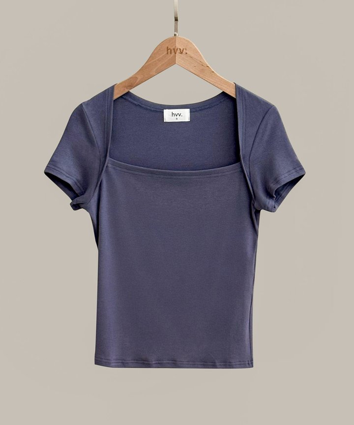 Milly Trapeze Neckline Top - Dust Blue