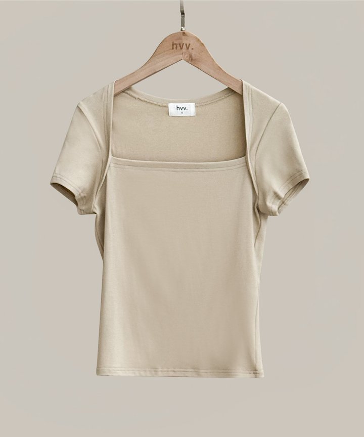 Milly Trapeze Neckline Top - Pale Sage