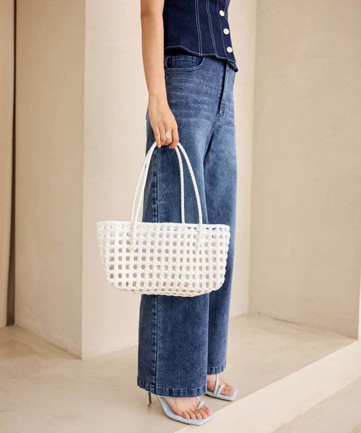 Patti Basket Bag - White
