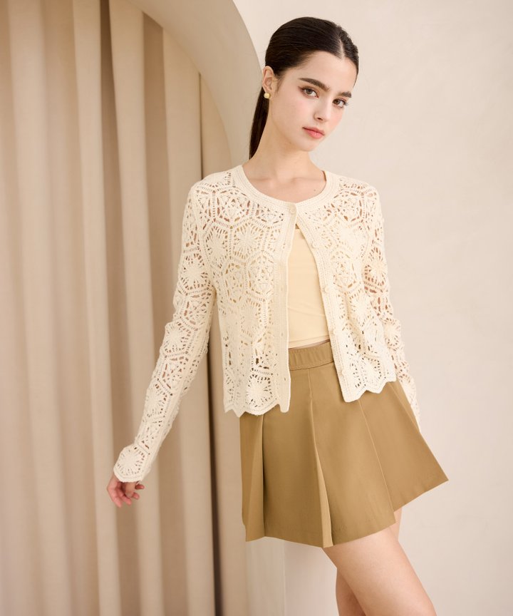 Westwood Pleated Skorts - Latte