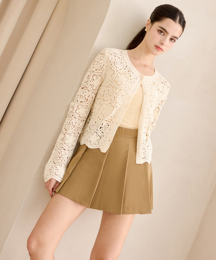 Westwood Pleated Skorts - Latte