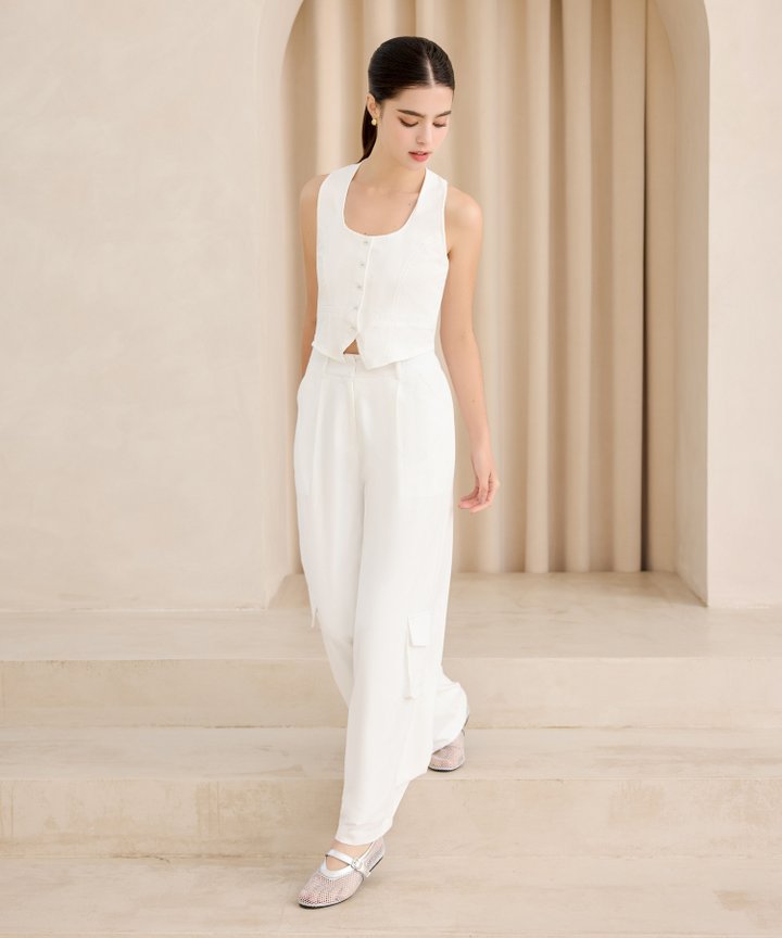Adrift Cargo Trousers - White