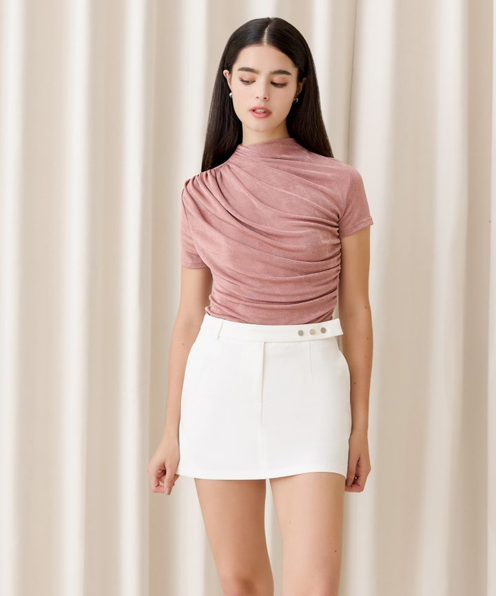 Aveline Ruched Top - Rose