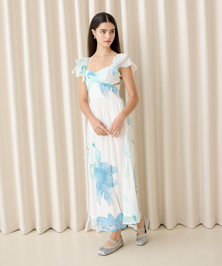 Delfine Floral Maxi - Blue