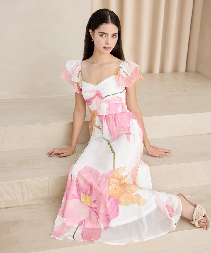 Delfine Floral Maxi - Pink