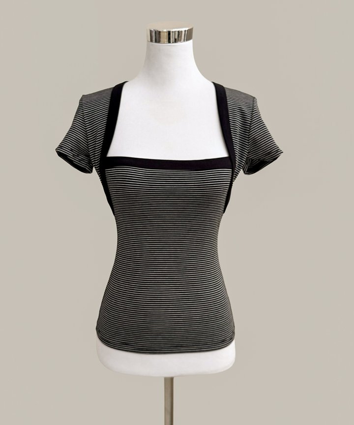 Demi Striped Top - Black