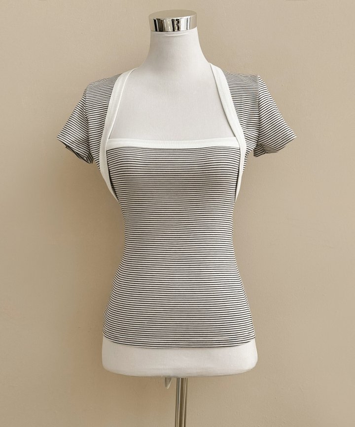 Demi Striped Top - White