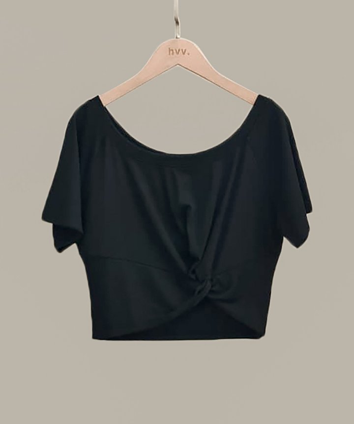Jackson Off-Shoulder Knot Top - Black