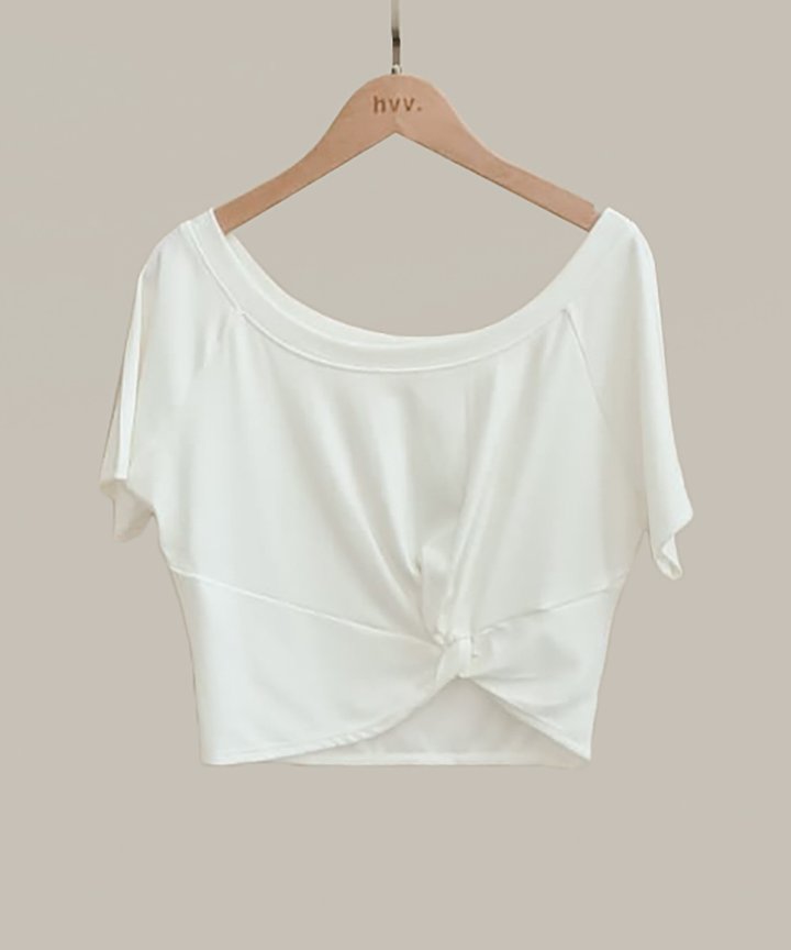 Jackson Off-Shoulder Knot Top - White
