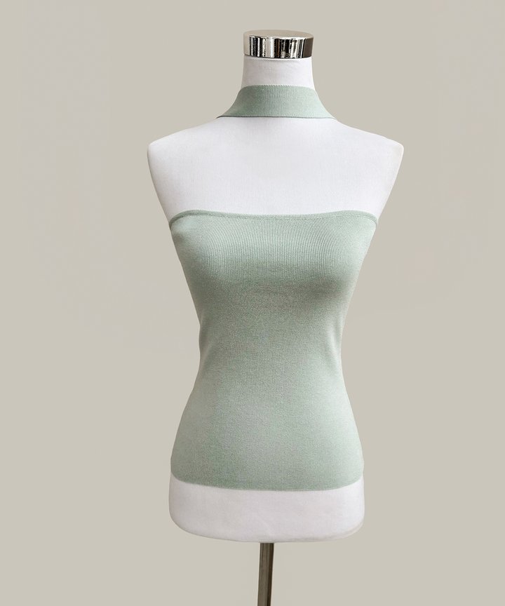 Kasia Knit Halter Top - Sea Mint