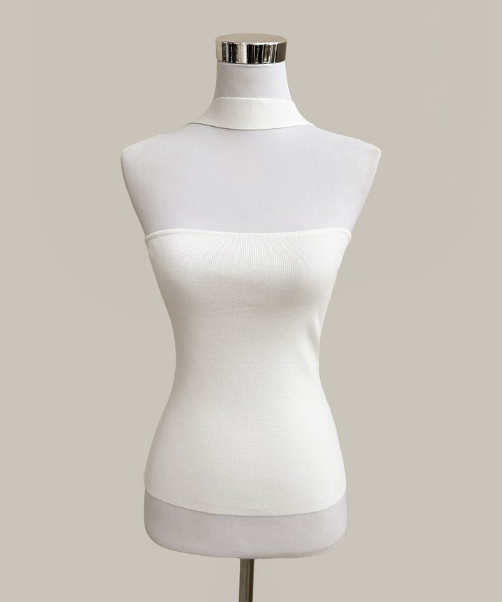 Kasia Knit Halter Top - White