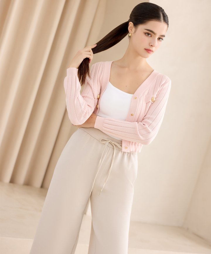 Martine Military Cardigan - Pink