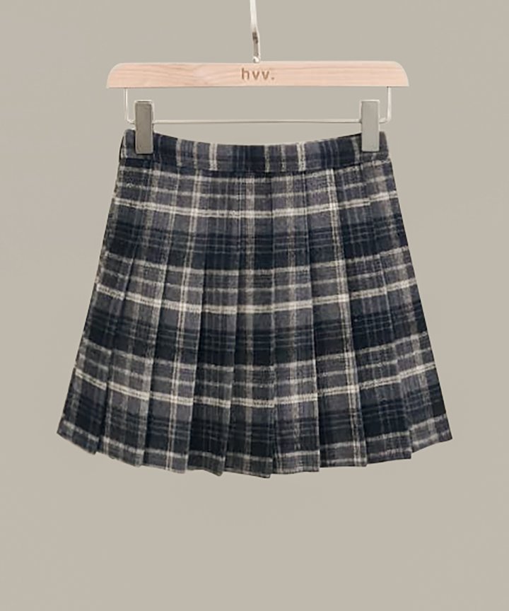 Plaid High Waist Skorts - Black