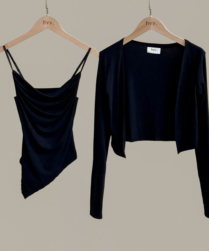 Kalvin Cardigan Set - Black