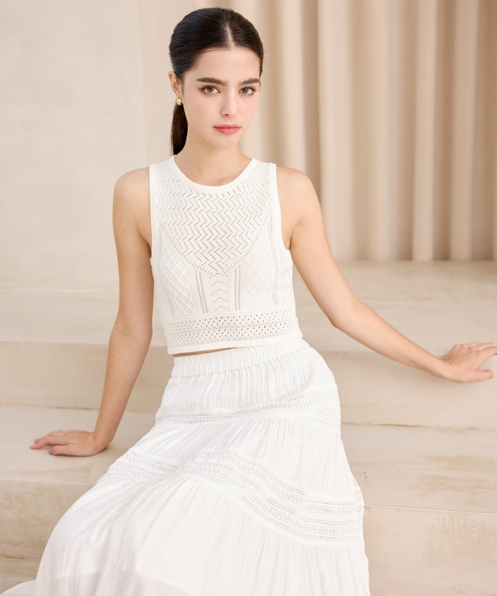 Chiara Knit Top - White