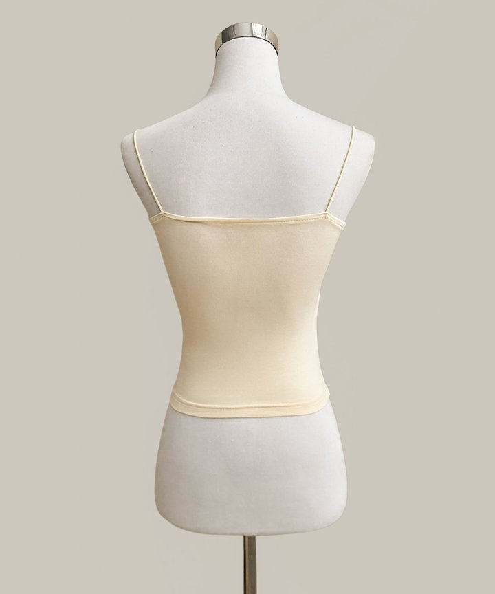 Estella Ruched Padded Tank - Cream