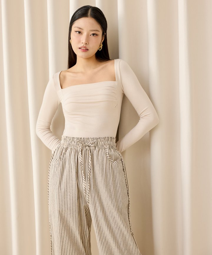 Kyo Ruched Top - Blush Nude