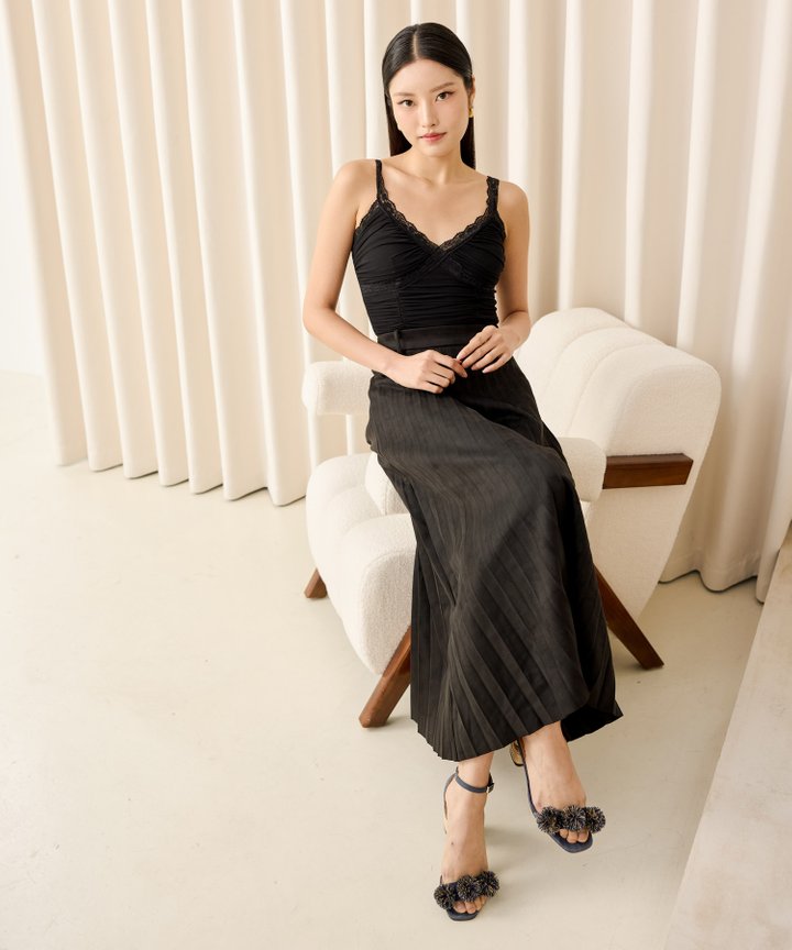 Lia Ruched Bustier - Black