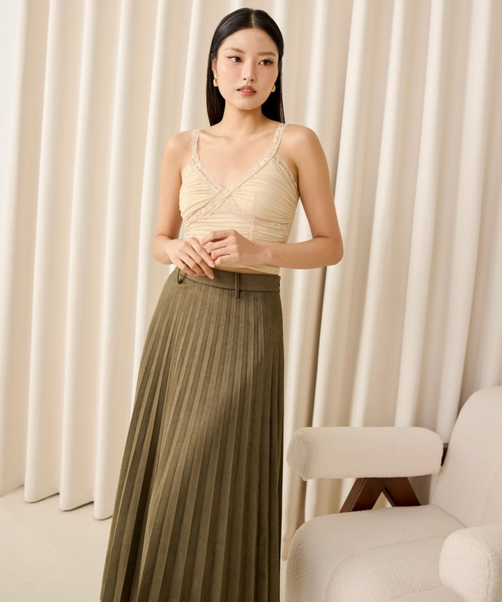 Lia Ruched Bustier - Crème