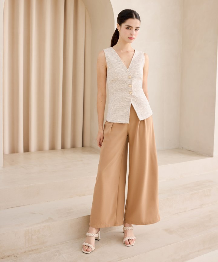 Carmine Belted Pants - Latte
