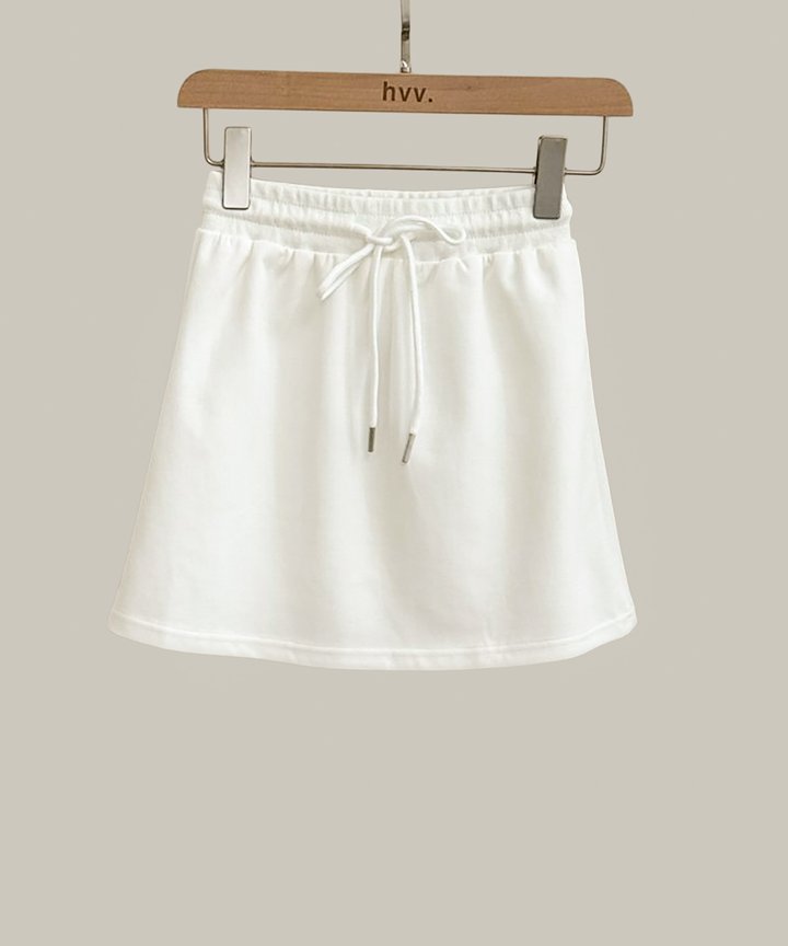 Mochi Drawstring Skorts - White
