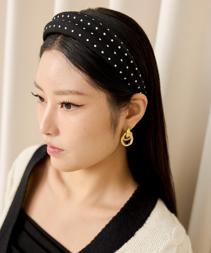 Polka Hairband - Black
