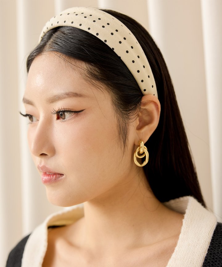 Polka Hairband - Cream