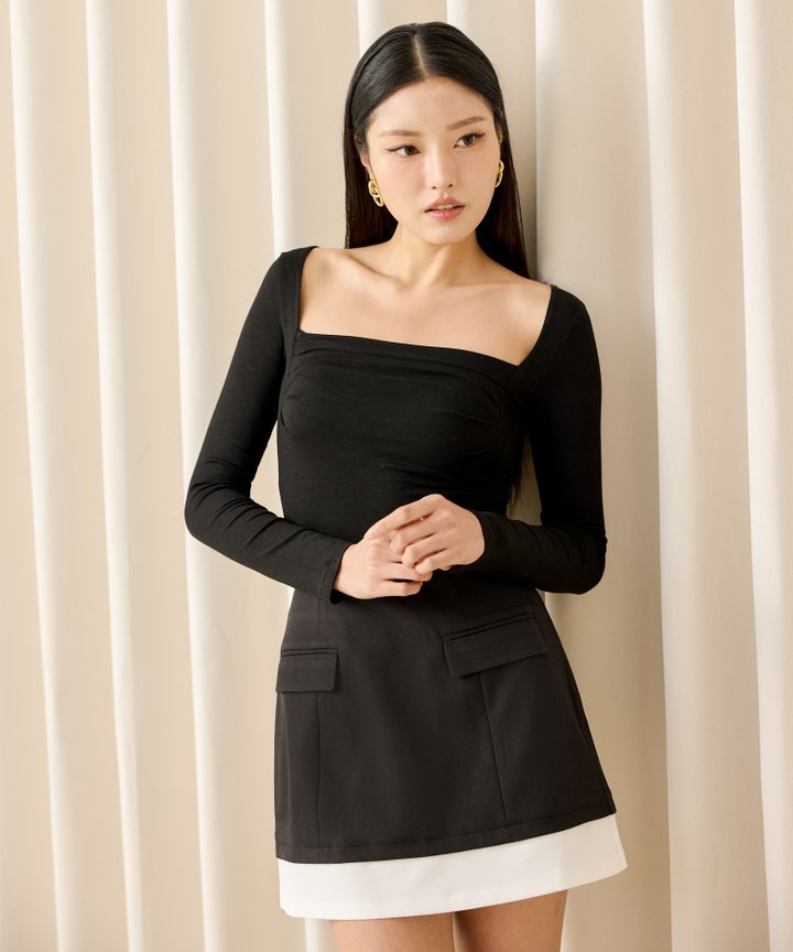 Sammi Contrast Skorts - Black