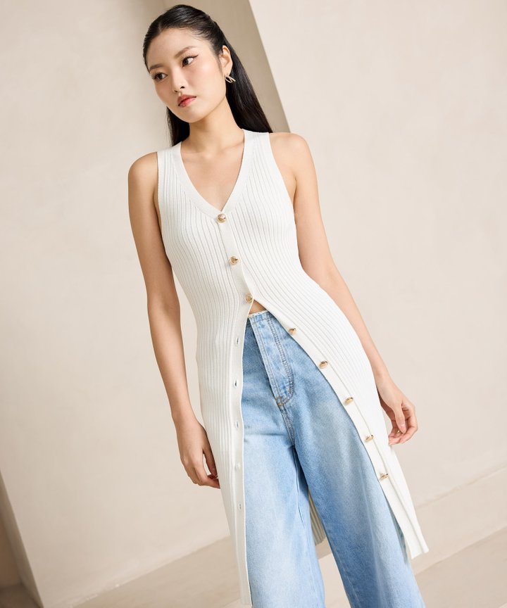 Tsuri Button Outerwear - White