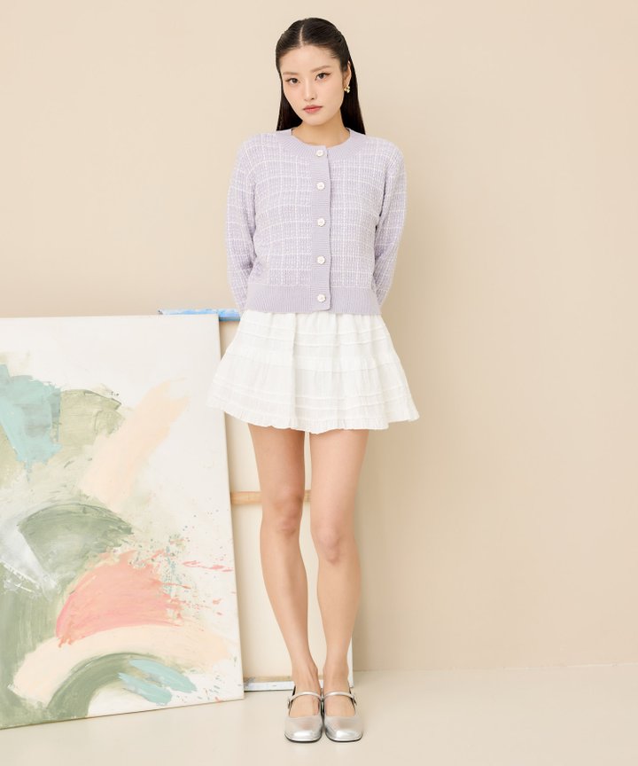 Coco Classic Knit Cardigan - Lilac