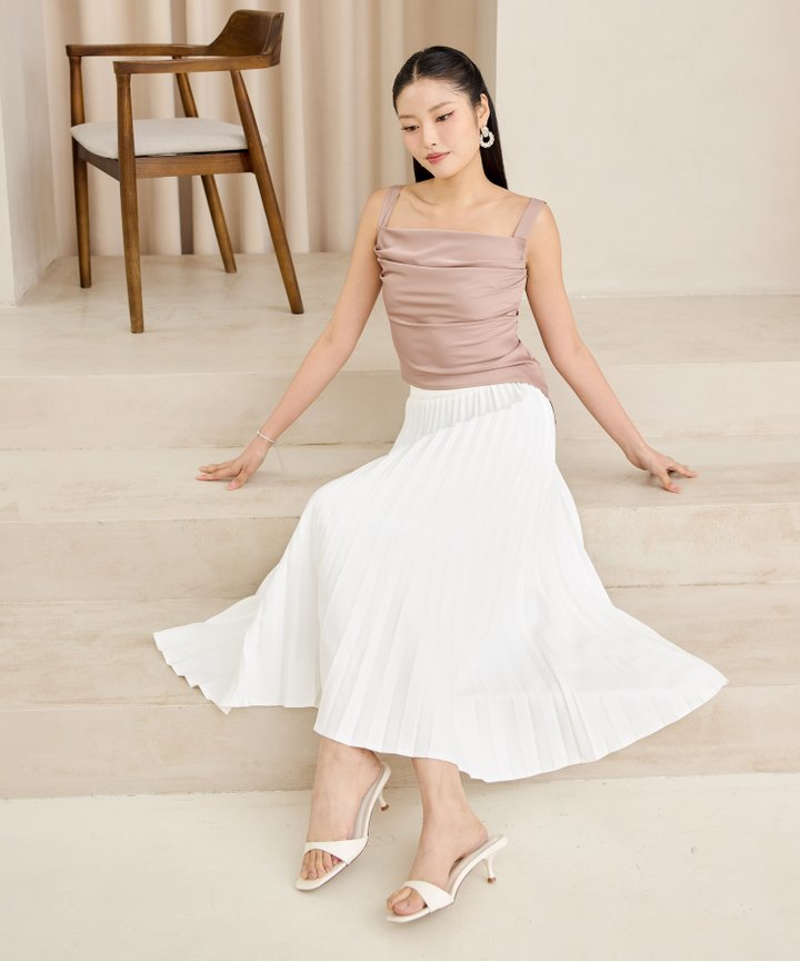 Delle Pleated Skirt - White