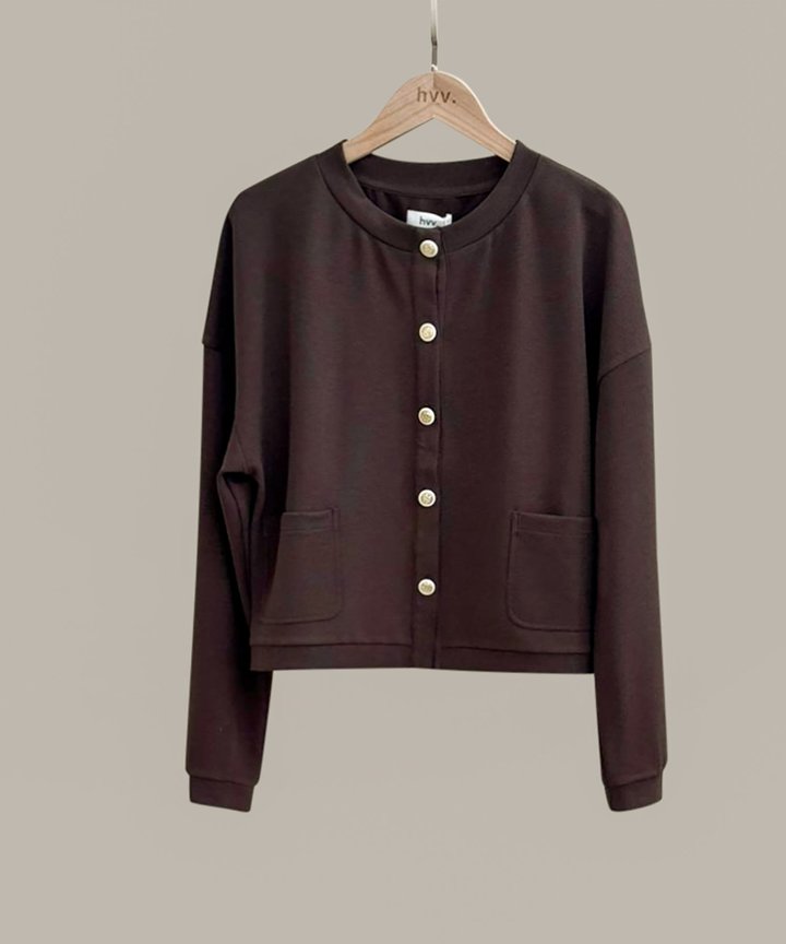 Isle Button Cardigan - Espresso