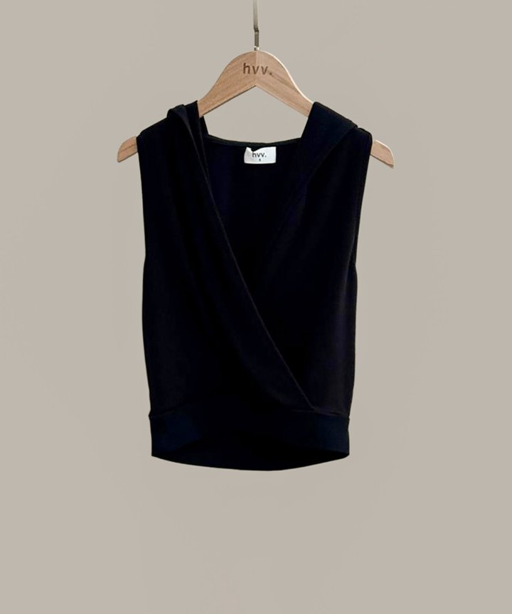 Maddox Hoodie Top - Black