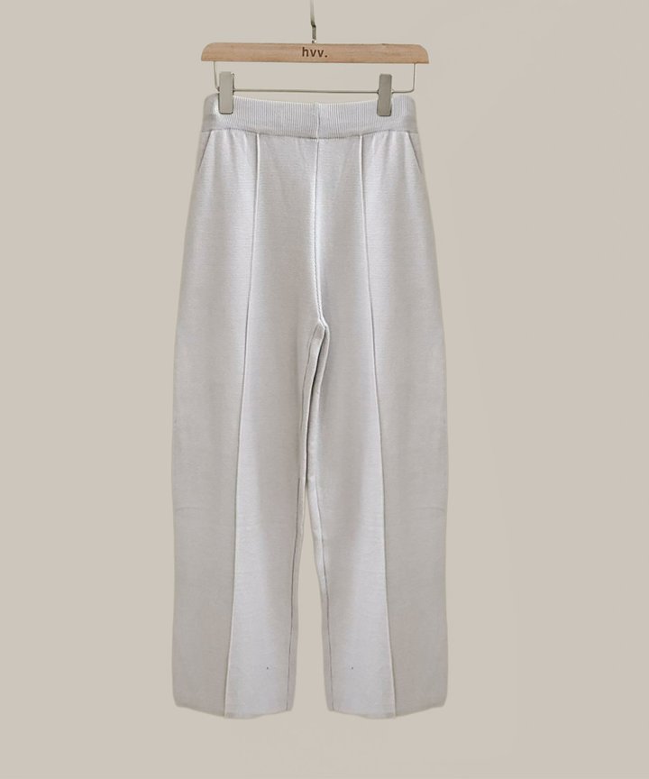 Nadine Knit Pants - Pale Grey