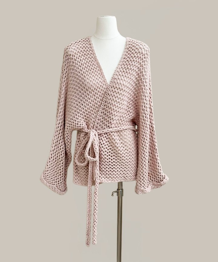 Zermatt Oversized Knit Cardigan - Pale Pink