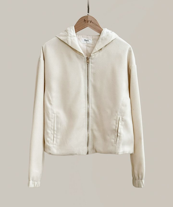 Clay Zip Up Hoodie - Cream