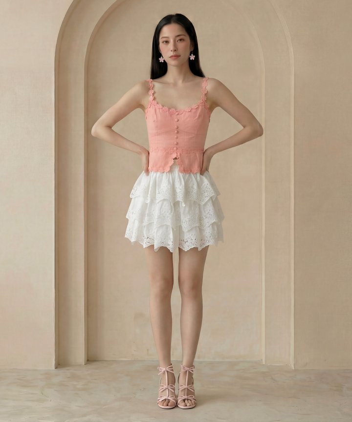 [HVVCNY2026] Crescent Crochet Bustier - Coral