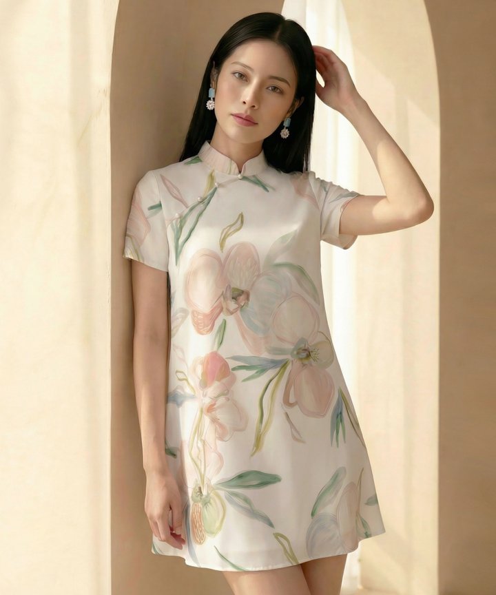 [HVVCNY2026] Waterlily Cheongsam Mini - White