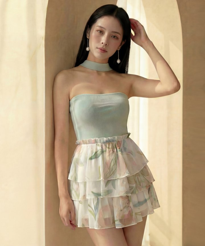 [HVVCNY2026] Wildflower Tiered Skorts - White