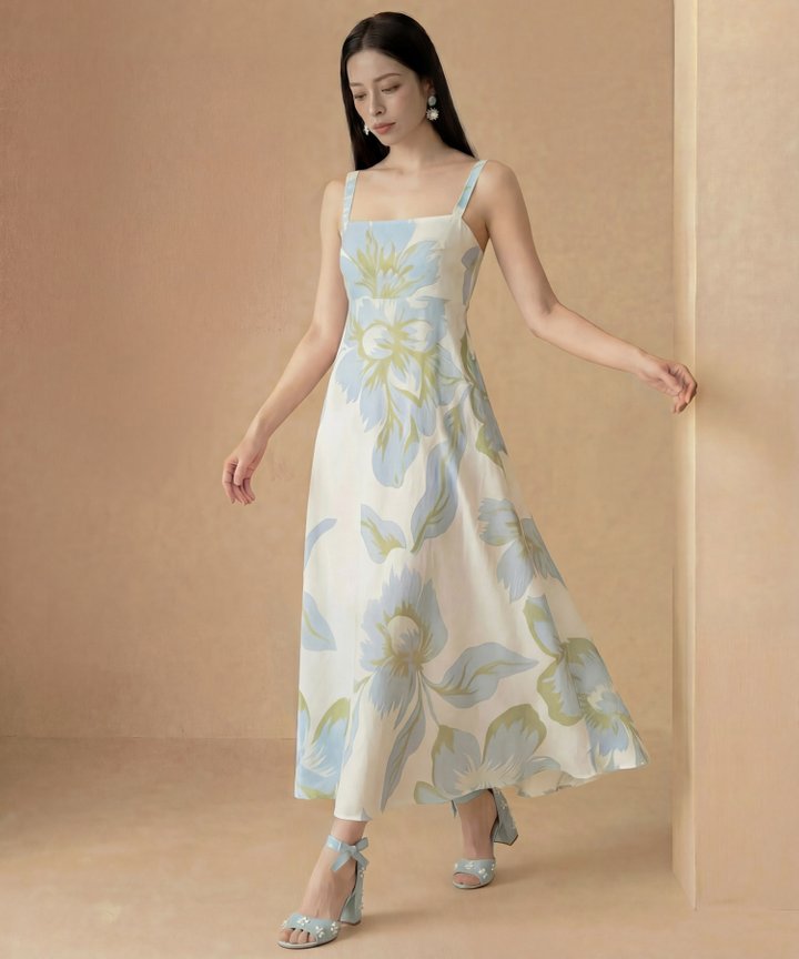 [HVVCNY2026] Wisteria Floral Maxi - Pale Blue
