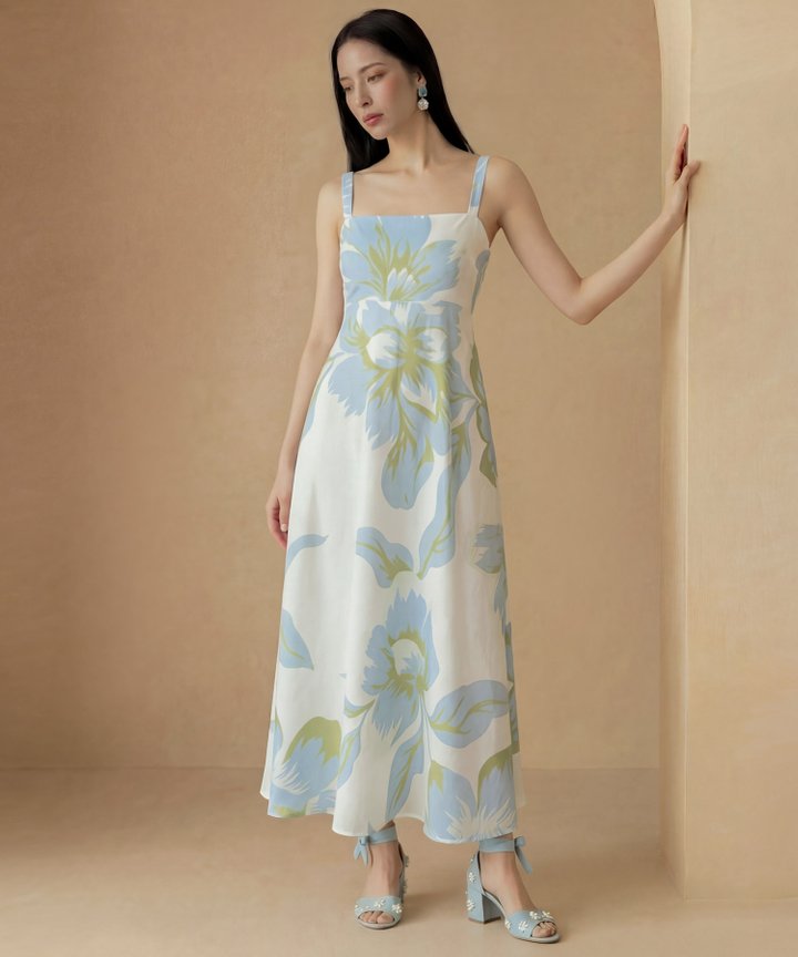 [HVVCNY2026] Wisteria Floral Maxi - Pale Blue
